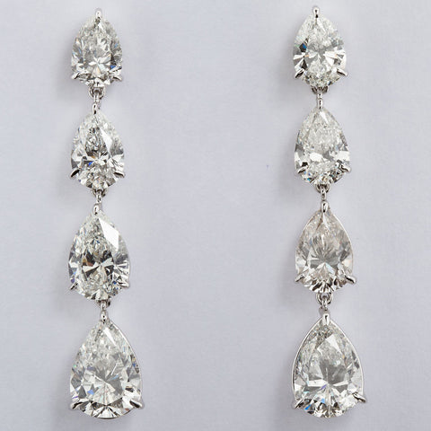 11.83 Carats Pear Shape Diamond Dangle Earrings - - TMW Jewels Co.